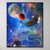 Bald Eagles, Space & Planets Fantasy Art Poster (Voorkant)