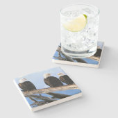 Bald Eagles Stone Onderzetter (Zijkant)