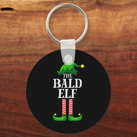 Bald Elf Matching Family Group Christmas Party Pyj Sleutelhanger (Voorkant)