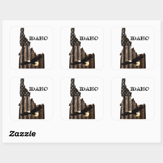 BALD ELGF - BRANDSTOFHOUT - IDAHO PATRIOT BLK VIERKANTE STICKER (Vel)