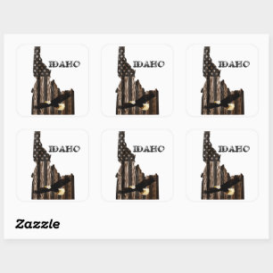 BALD ELGF - BRANDSTOFHOUT - IDAHO PATRIOT BLK VIERKANTE STICKER