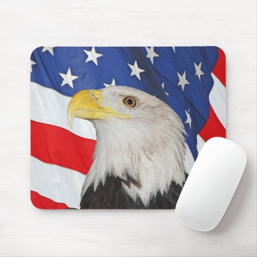 BALD ELLE EN AMERIKAANSE VLAG MOUSEPAD MUISMAT (Met muis)