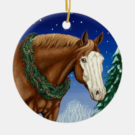 Bald Face Horse Holiday Ornament (Voorkant)