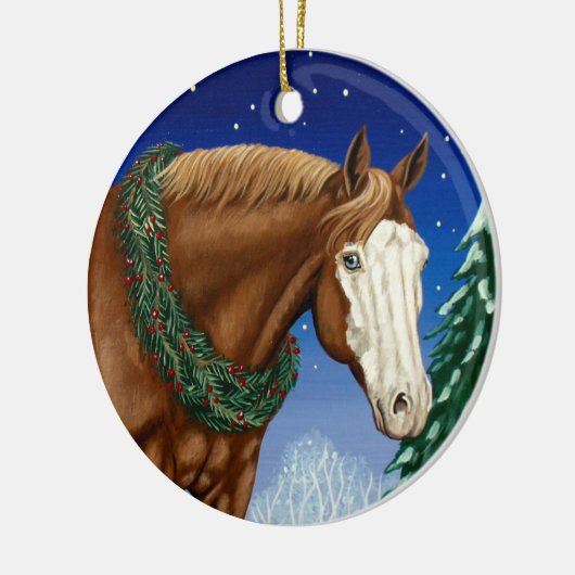Bald Face Horse Holiday Ornament (Links)