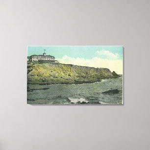 Bald Head Cliff en Exterior of Cliff House # Canvas Afdruk