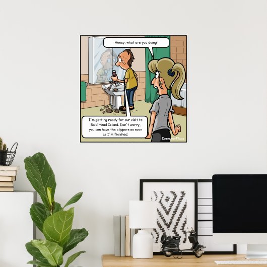 Bald Head Island Funny Poster (Thuiskantoor)