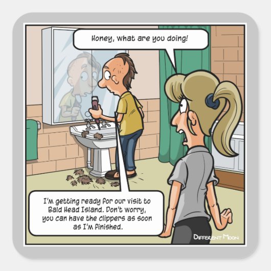 Bald Head Island Grappige Stickers (Voorkant)