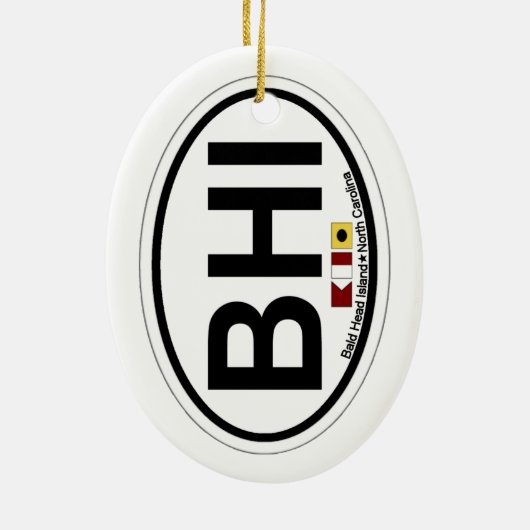 Bald Head Island. Keramisch Ornament (Achterkant)