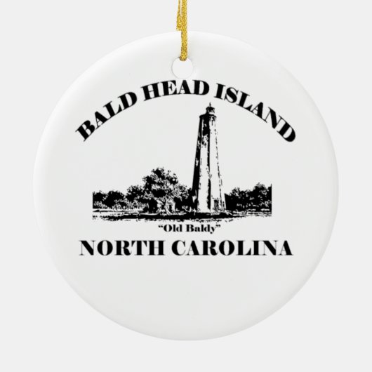 Bald Head Island. Keramisch Ornament (Achterkant)