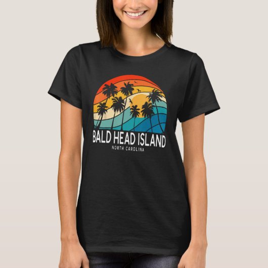 Bald Head Island North Carolina Palm Tree Beach Zo T-shirt (Voorkant)