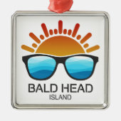 Bald Head Island North Carolina zonnebril Metalen Ornament (Voorkant)