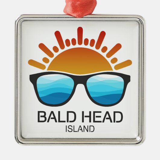 Bald Head Island North Carolina zonnebril Metalen Ornament (Voorkant)