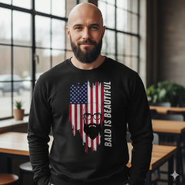 Bald Is Beautiful American Flag T-Shirt