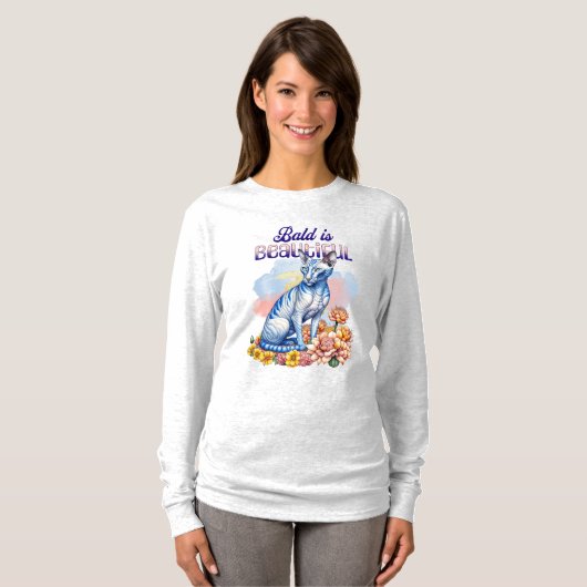 Bald is Beautiful | Hairless Cat T-shirt (Voorkant volledig)