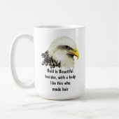 Bald is Beautiful Humor Bald Eagle Bird Koffiemok (Links)