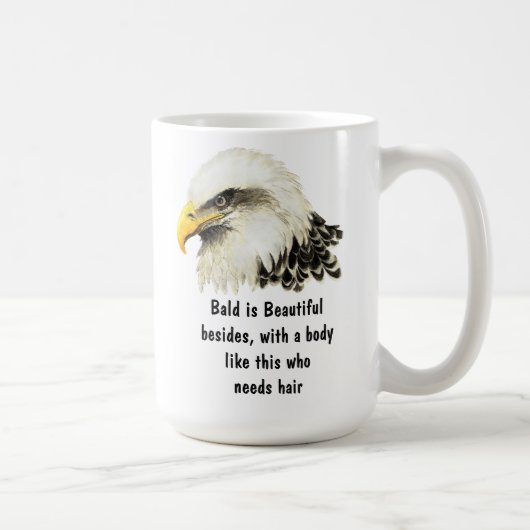 Bald is Beautiful Humor Bald Eagle Bird Koffiemok (Rechts)