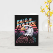Bald is een mooie adelaar grappig 4 juli kaart (Gele Bloem)