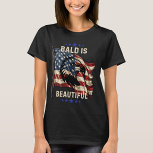 Bald is een mooie patriottische Amerikaanse vlag a T-shirt