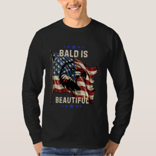 Bald is een mooie patriottische Amerikaanse vlag a T-shirt