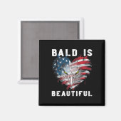 Bald is een prachtige 4 juli Independence Day Bal Magneet (Voorkant / Achterkant)