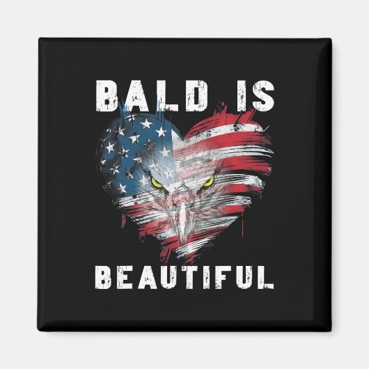 Bald is een prachtige 4 juli Independence Day Bal Magneet (Voorkant)