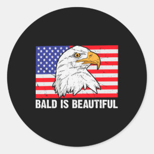 Bald is een prachtige 4 juli Independence Day Bal Ronde Sticker