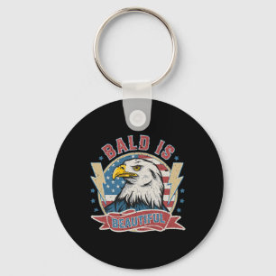 Bald is een prachtige 4 juli Independence Day Bal Sleutelhanger