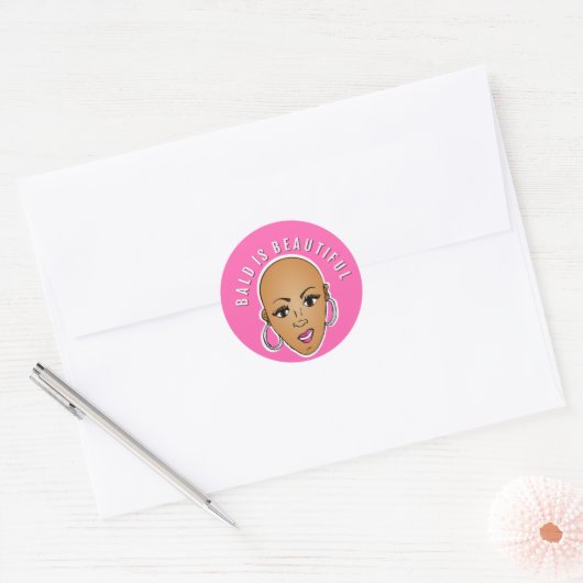 Bald is mooi ronde sticker (Envelop)