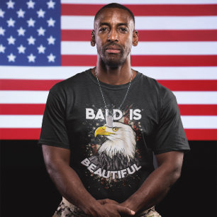 Bald is prachtig Bald Eagle Patriotic American T-shirt