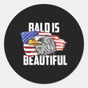Bald is prachtig in juli 4e Eagle Patriotic Americ Ronde Sticker