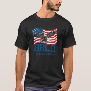 Bald is prachtig in juli 4e Eagle Patriotic Americ T-shirt