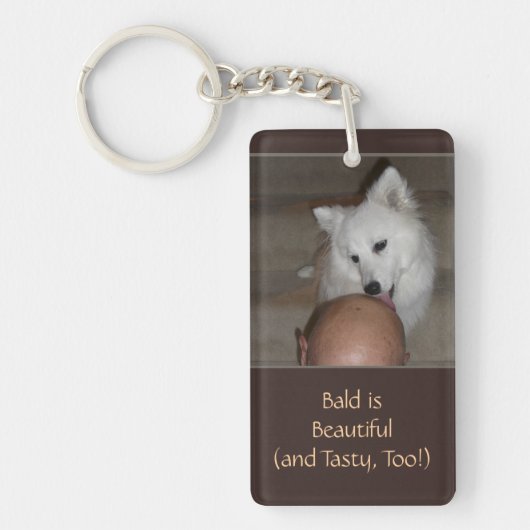 Bald is prachtig met Dog Funny Favors Sleutelhange Sleutelhanger (Voorkant)