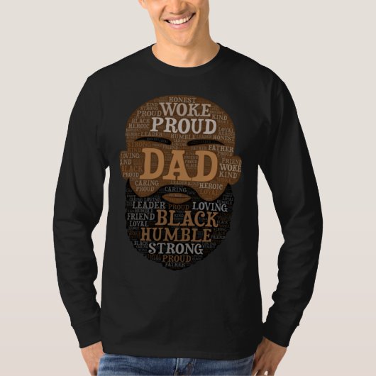 Bald Man African American Dad Bearded Father s Day T-shirt (Voorkant)
