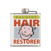 Bald Man Gift. Baldies Hair Restorer Heupfles (Achterkant)