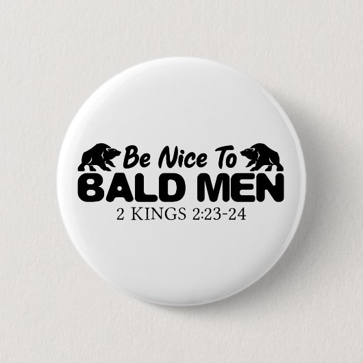 Bald Mannen Christelijke Bijbelversie Ronde Button 5,7 Cm (Voorkant)