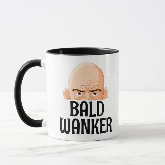  Bald wanker mug, Christmas Gift for someone bald Mok (Links)