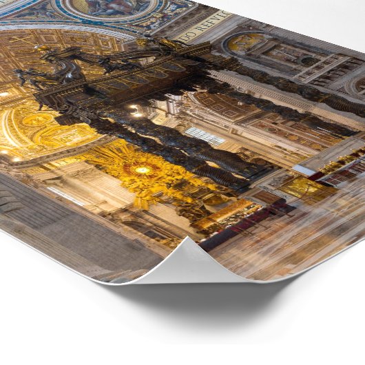 Baldachin Bernini Altar , Vaticaan Poster (Hoek)