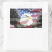 baldenarend en Amerikaanse vlag Rechthoekige Sticker (Tas)