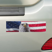 Baldenarend en vlag bumpersticker (Op auto)