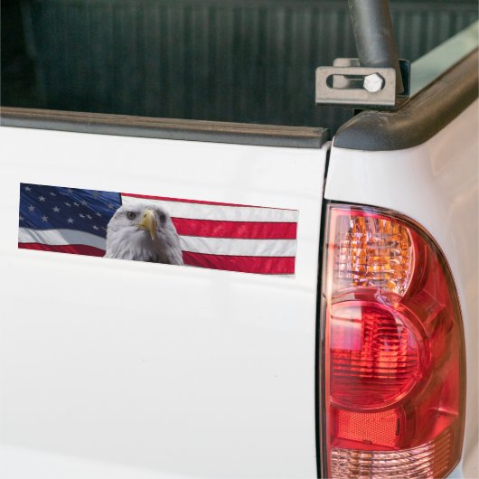 Baldenarend en vlag bumpersticker (Op Truck)