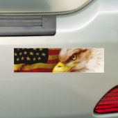 Baldenarend met vlag bumpersticker (Op auto)