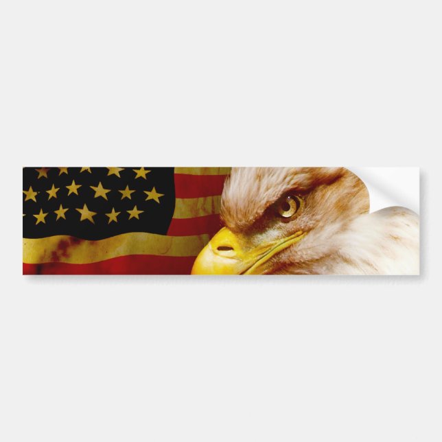 Baldenarend met vlag bumpersticker (Voorkant)