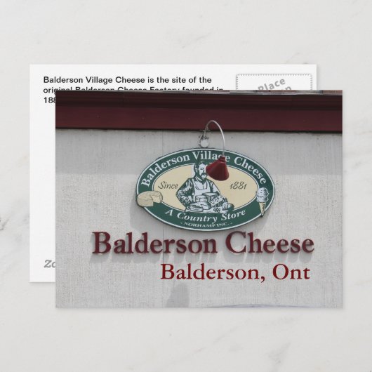 Balderson Cheese Briefkaart (Voorkant / Achterkant)