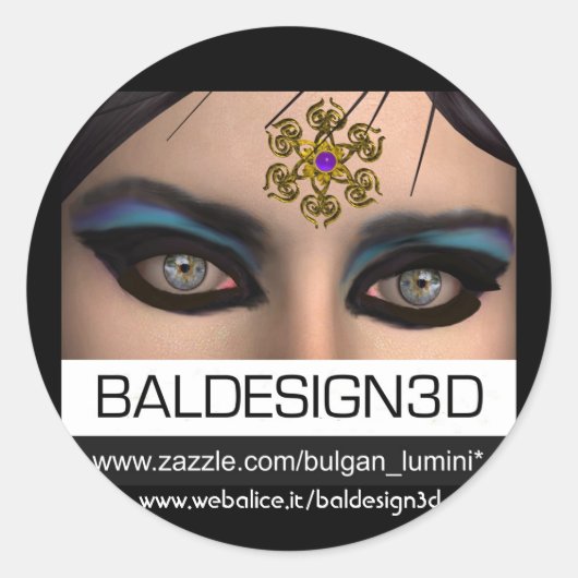 Baldesign3d Ronde Sticker (Voorkant)