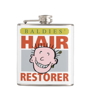 Baldies Hair Restorer Funny Design Heupfles