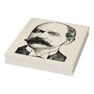 Balding Man met snor Portretstempel Rubberstempel