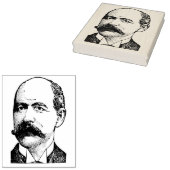 Balding Man met snor Portretstempel Rubberstempel (Gestempeld)