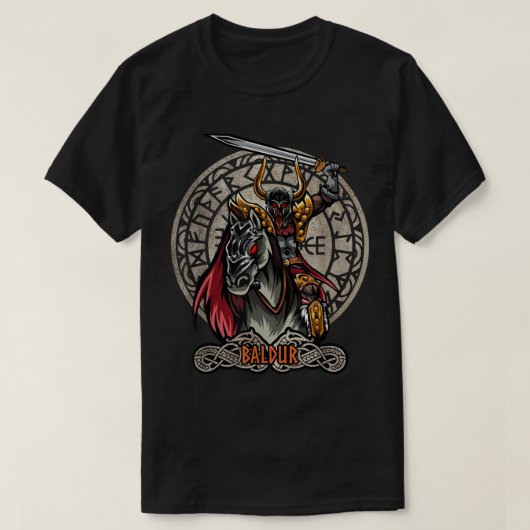 Baldur Norse Mythology Valhalla Viking Noordse God T-shirt (Design voorkant)