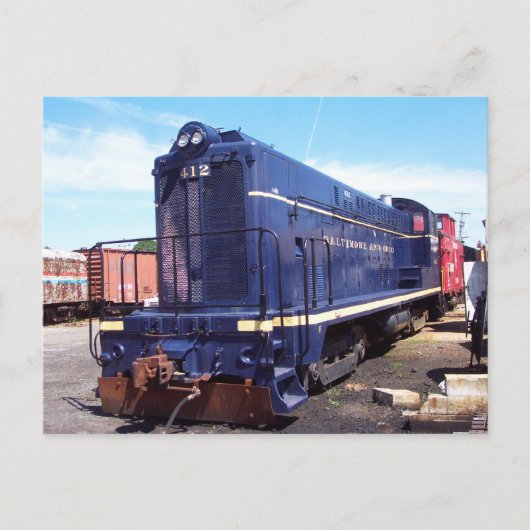Baldwin B&O-locomotief # 412 Briefkaart (Voorkant)