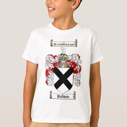 BALDWIN FAMILIE CREST - BALDWINCOAT VAN WAPENS T-SHIRT (Voorkant)